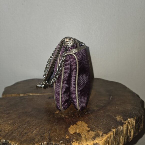 Brighton Portland Plumberry Purple Nylon & Embossed Leather Buckle Flap Silver - Picture 5 of 15